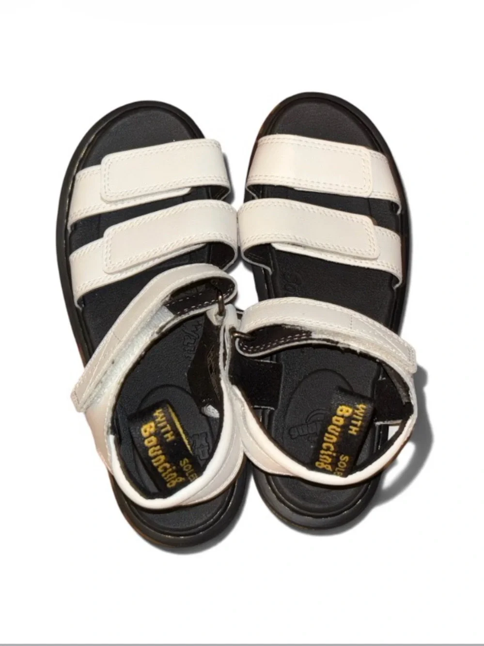 NWOB Dr. Martens YOUTH KLAIRE LEATHER STRAP SANDALS Kids' White Size 3